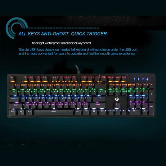 HP GK100 RGB MECHANICAL GAMiNG KEYBOARd WiTH BLUE SWiTCH 2